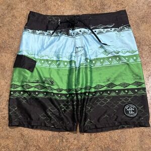 Vintage Y2k DAHUI Boardshorts Size 38 Beach Swim Hawaii Trunks